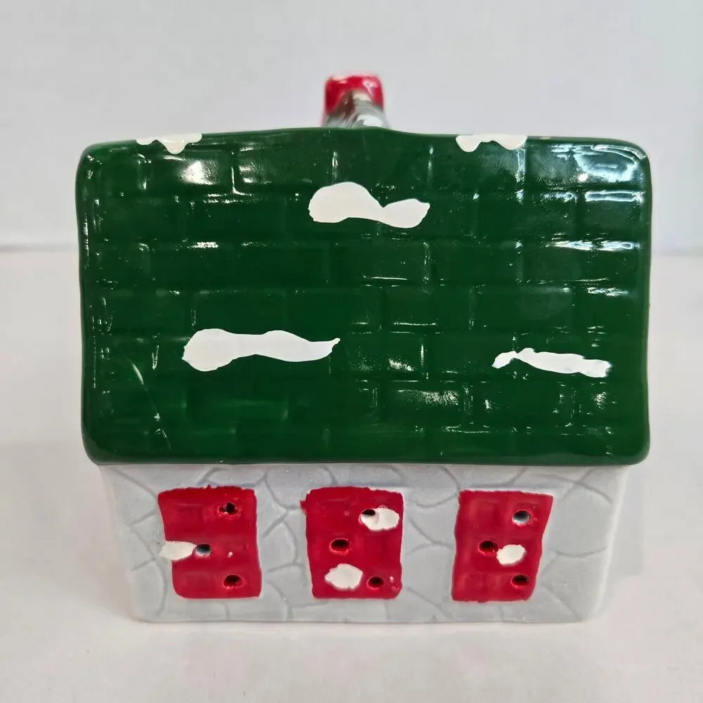 VTG 90s Pacific Rim Electrified Grey Stone House 6657 Christmas Village Ceramic